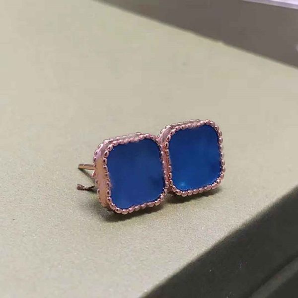 

fashionable vintage 4/clover charm stud earrings back vanclee mother of pearl 925 silver 18k gold plated onyx womens girls valentine's, Golden