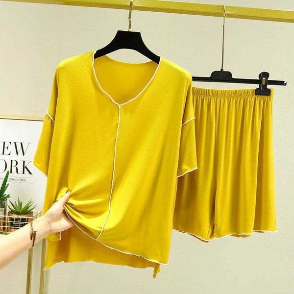 

pajamas womens summer thin modal v neck flying edge home wear oversized loose