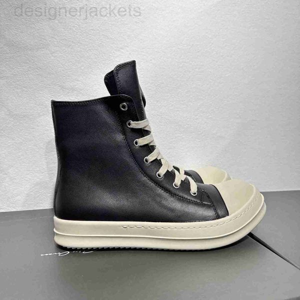

2023ogboots designer ro shoes summer new large fashion casual versatile couples thick sole high leather board men 0842, Black