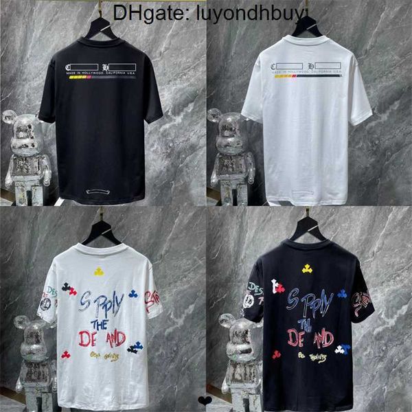 

classic mens heart t shirt fashion ch chromes brand letter sanskrit cross pattern sweater t-shirts designers pullover, White;black