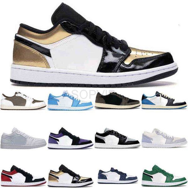 

2022 1 1s unc men women basketball shoes university blue black og cactus court purple triple white mens toe paris midnight navy gold