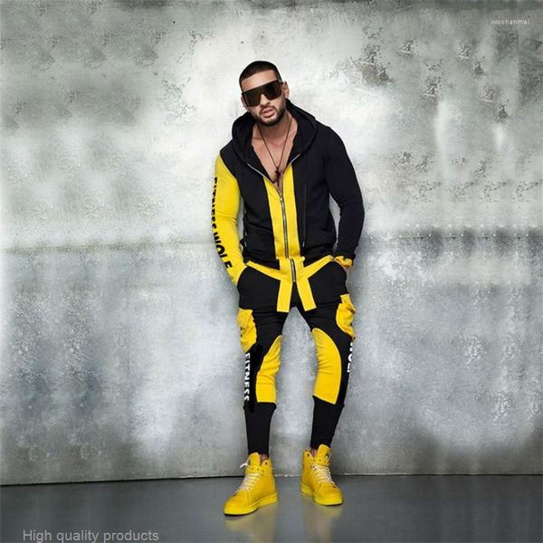 

men's tracksuits 2023 autumn 2pieces sportswear hoodie sweatshirt male sets suit men clothing, Gray