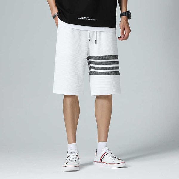 

men's and women's shorts in 2023 summer new fashion designer brand thom brielle four bars breathable casual capris waffle couple p, White;black