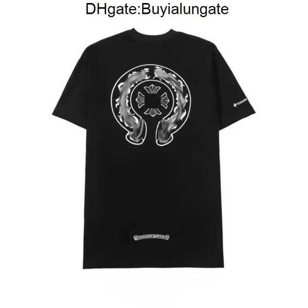 

luxury men's fashion t shirt brand tees men women sanskrit letter couple t-shirt sweatshirt horseshoe flower short sleeve polos cross, White;black