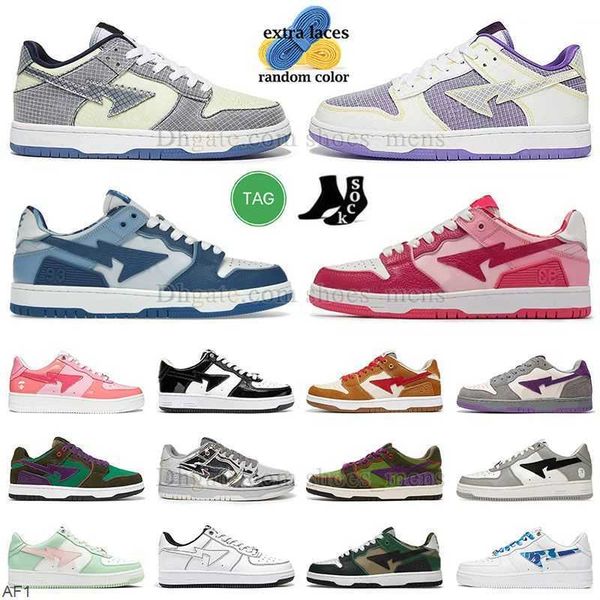 

union x la baped sta casual shoes for mens womens sk8 university blue reverse panda black white pink green orange dark grey pastel blue plat