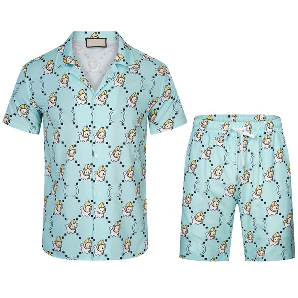 

2023 designer mens tracksuits mens set hawaii men classical letter sheep print suits womens tshirts luxury casual breeches cotton man cooper, Gray
