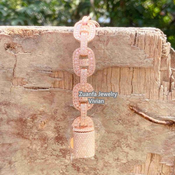 

iced out hip hop jewelry pass tester moissanite diamond silver 925 miami cuban link chain luxury necklace