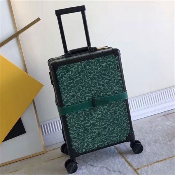

women men luggage travel 20 inches universal wheel duffel bags bourget pm trolley case suitcase canvas leather 360 degree rotative wheels