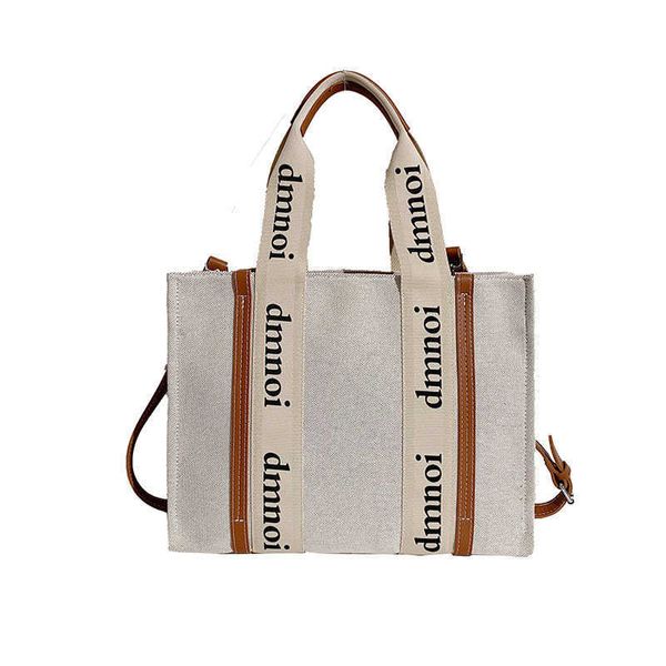 

trendy large capacity tote bag simple and generous portable shoulder bag canvas bag