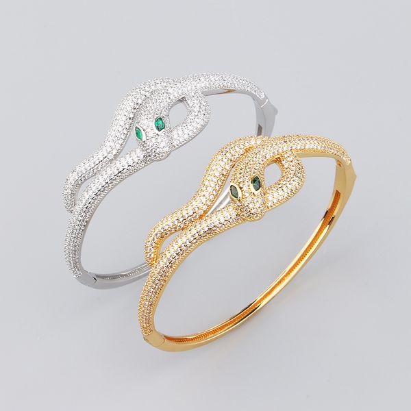 

gold diamond snake bangel luxury women bangles bracelets designer men jewelry fashion party christmas wedding gifts birthday lovers girls, Black