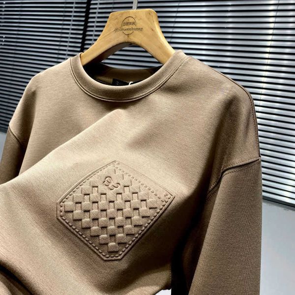 

stretch cotton sweatshirt men women sweaters designer sweater long-sleeved tshirt bv 3d plaid round neck pullover shirt casual y2k hoodie cr, Black