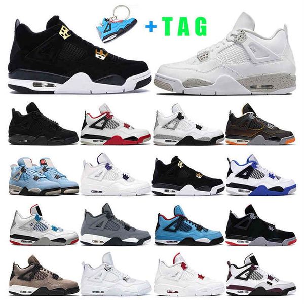 

2022 mens basketball shoes 4s jumpman 4 white oreo university bule black cat fire red pure money taupe haze women sport sneaker tr266i