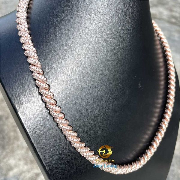 

pass diamond tester 8mm 925 silver vvs moissanite diamond custom hip hop jewelry iced out rope chain necklace