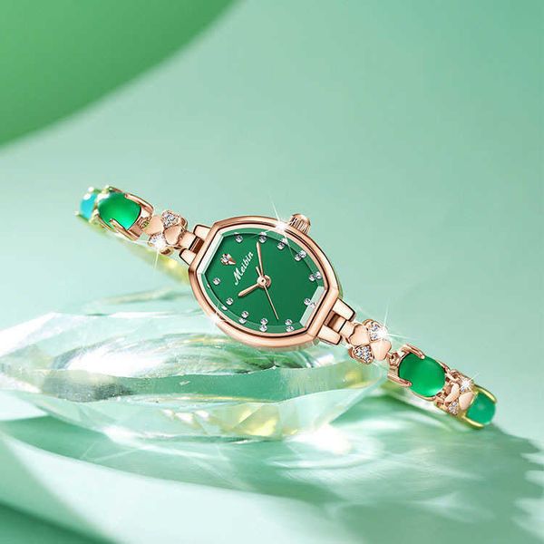 

new female designer jade badge bracelet women watch luxury fashion personality mineral reinforced glass mirror women waterproof watch, Slivery;golden