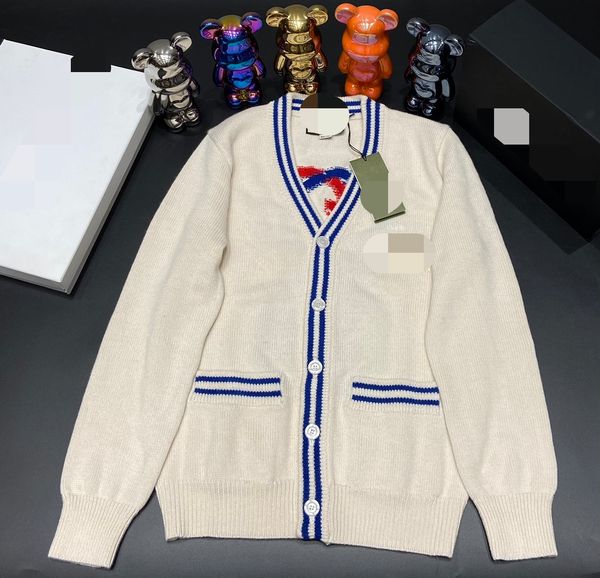 

322 2023 spring brand same style sweater long sleeve v neck cardigan wool fashion womens clothes womens qian289, White;black