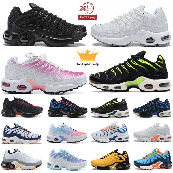 

2024 Kids Athletic Tn Plus Shoes Tns Sneaker Triple Black White Red Rainbow Worldwide Kumquat Marina Preschool Girls Boys Kid Babies Child Trainer Sports Sneakers, Color#2