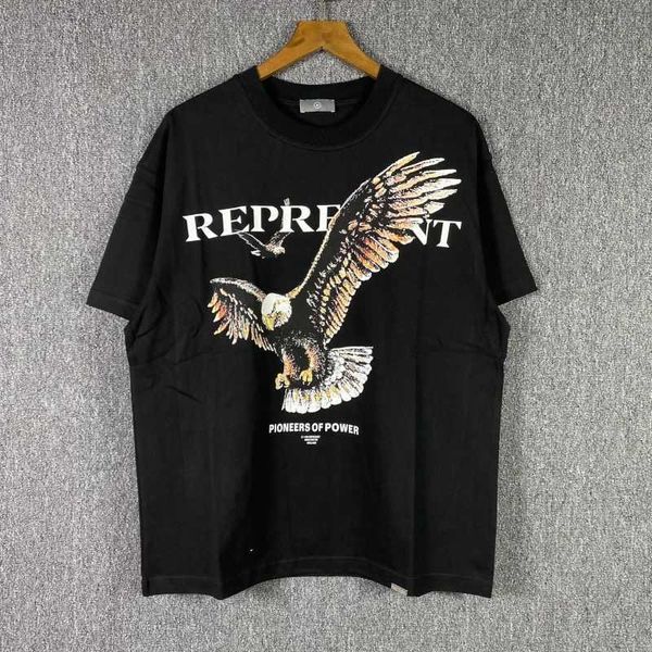 

repre le eagle xiaozhong fashion brand versatile american high street loose fit men's couple short sleeve t-shirt, Black;brown