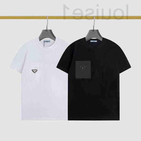 

men's t-shirts popular2022 new fashion brand short sleeve t-shirt and women's pocket triangle letter ins loose 0wh3, White;black