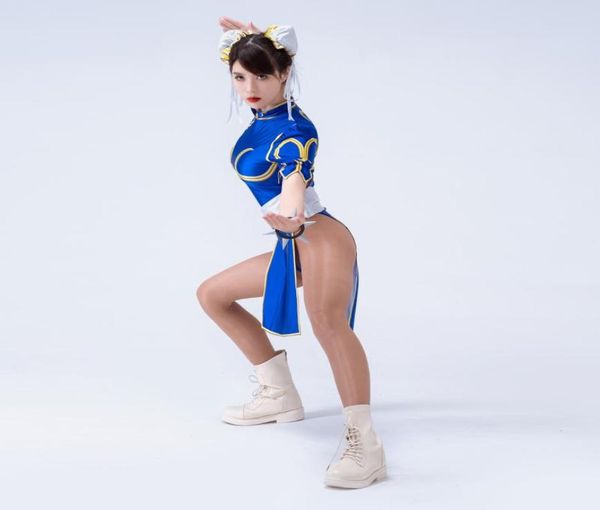 

onepiece suits 4pcs shiny glossy satin body suit japanese anime street fighter cosplay chunli skirt costume roleplay6097910