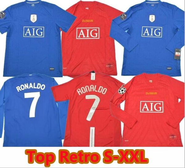 

manchester retro 2008 final moscow ronaldo jerseys classic vintage 08 09 scholes vidic soccer jersey rooney football shirts giggs utd maillo, Black;yellow