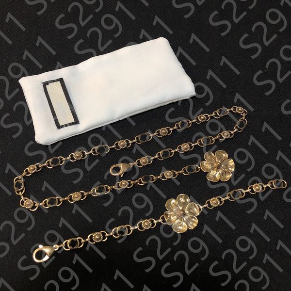 

luxury necklace designer bracelet female stainless steel couple flower v gold chain pendant jewelry accessories no box, Silver
