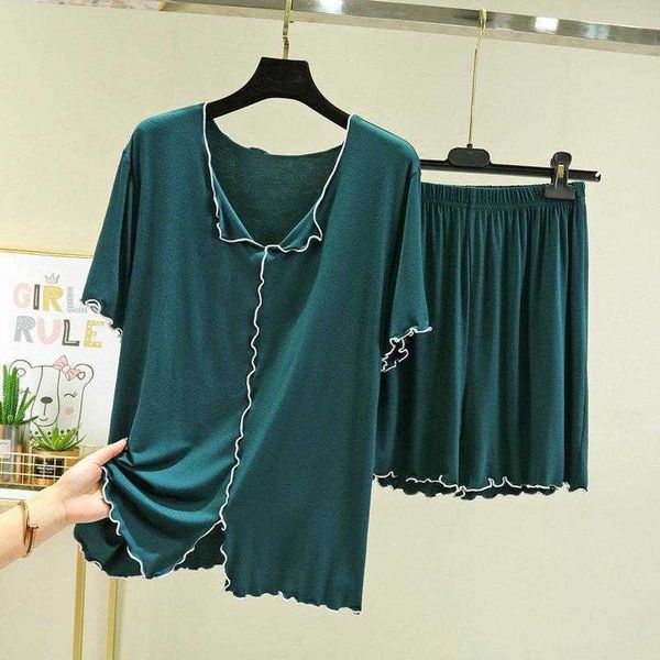 

summer korean style modal cotton flying edge home wear loose oversized short