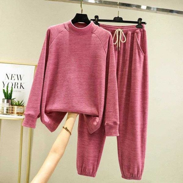 

brushed hoody sweatpants casual home suitable for daily wear suit womens autumn