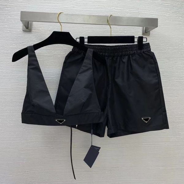 

fashions women's tracksuits ladies designer triangle bra short pants set adjustable chest size indoor outdoor bathing suits, Gray