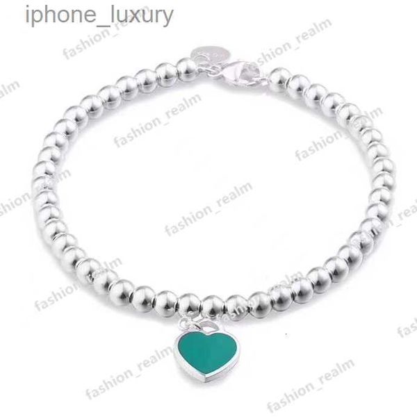 

heart beaded bracelet designer luxury love charm bracelet for women silver stainless steel strands beads chain gifts lady wedding engagement, Black