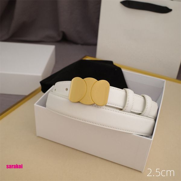 

2.5cm Luxury Designer Belt For Women Smooth Buckle Belts Men Classic Fashion High Quality Leather Girdle Ceinture Waistband, Black