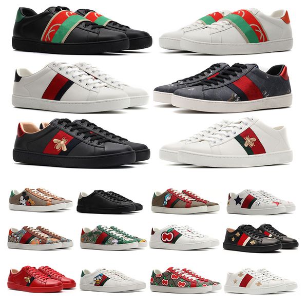 

designer mens womens casual shoes bee ace sneakers with box low shoe sports trainers tiger embroidered white red black stripes walking joggi