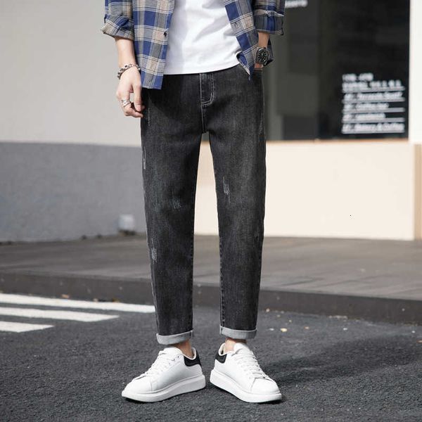 

spring 2023 new cropped true mens jeans designs male ext. 2 regular straight long, Blue