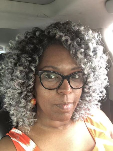 

silver grey ress ringlet curl crochet braid ponytail with drawstring afro puff human hair pony tail hairpiece women hair extension 100g 120g, Black