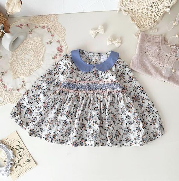 

kids shirts stlye girls' flower shirt spring cotton full set fashion girls' shirt 1-3 years ww115 230403, White;black