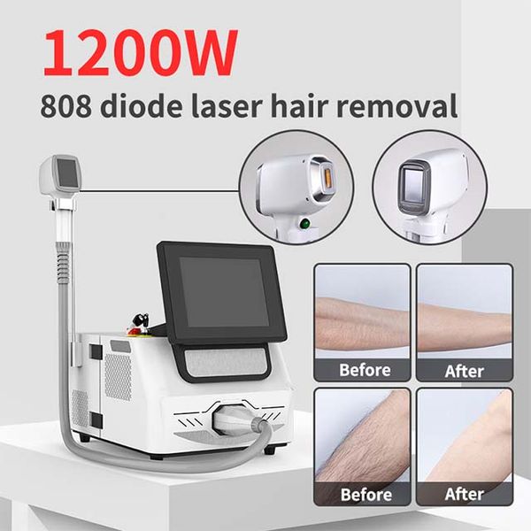 

808nm diode laser treatment for hair removal skin tightening 1200w permanent remove facial hair machine, Black