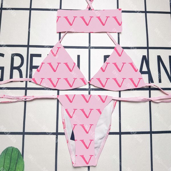 

classic pink bikini set beach swimwear women swimsuit ladies fashion swimwears with headband bandage bathing suits with pad tags, Black