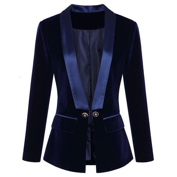 

women's suits blazers est runway designer blazer women's long sleeve velvet blazer jacket outer wear 230403, White;black