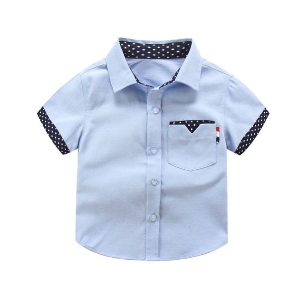 

kids shirts children's boys' shirt solid 3-11y baby short sleeve summer t-shirt children's cotton shirt 230403, White;black