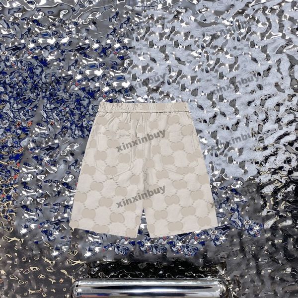 

xinxinbuy men women designer shorts pant big letter jacquard fabric spring summer black blue green khaki red apricot 310405 m-2xl