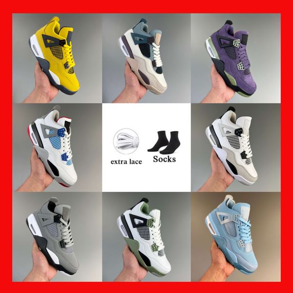

4 basketball shoes 4s designer shoes jumpman 4 new pine green university blue military black cat craft pn red cement sail purple ore midnigh