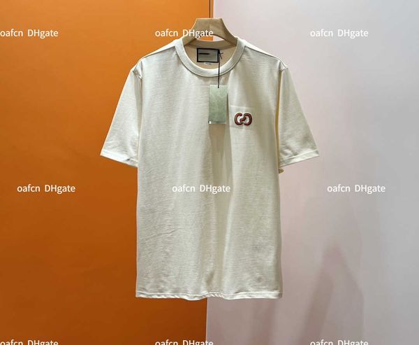 

designer men's t-shirts outdoor cotton embroidery letter round neck short sleeve tee casual sweatshirt luxury couple same style clothin, White;black