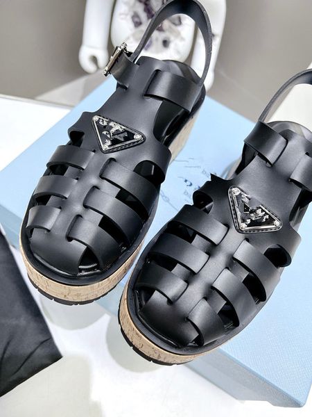 

summer beach scuffs slipper designer women slippers ladies luxury leather sandals outdoor flat bottom shoe sandal party wedding shoes retro, Black