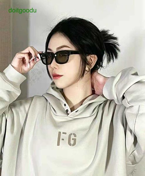 

new fear god fosg season 7 main line chest rich flocked men's and women's fg sweater hoodie men's hoodies, Black