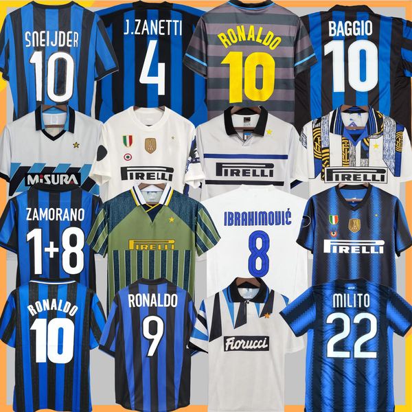 

Retro Soccer jersey finals 2009 MILITO SNEIJDER ZANETTI Milan Eto'o Football 97 98 99 95 96 Djorkaeff Baggio ADRIANO 10 11 07 08 09 Zamorano RONALDO InTErS Ibrahimovic, 98/99 home ucl