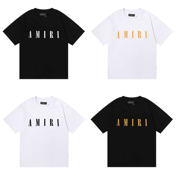 

men's t-shirts 22ss american print small american fashion am angel simple letter speckle double crane flower short sleeve t-shirt, White;black
