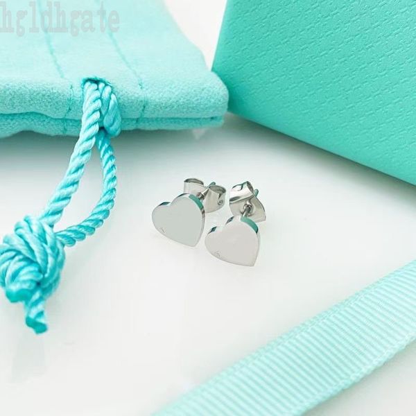 

heart shape stud earrings for women love luxury earring letter couple wedding girlfriend ohrringe jewelry carving designer earring sweet hea, Golden;silver