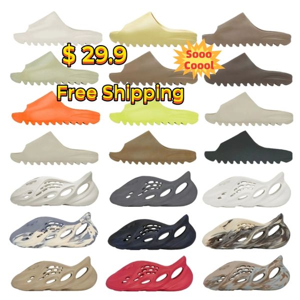 

designer eva home summer beach slippers indoor slides vermillion blue onyx pure sandals ochre bone resin clog desert slipper platform shoes, Black