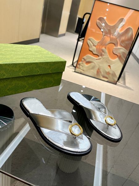 

2023 designer beach shoes classic sandals leather fashion shoes women's ggity slippers beach flat flip-flops k574