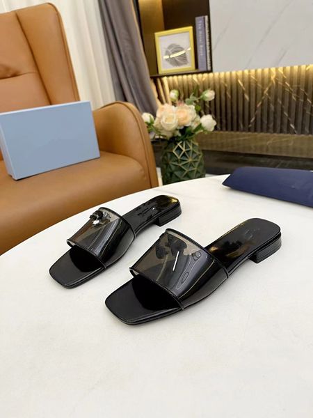 

latest designer slippers women h slipper leather flip flops ladies flat slides summer beach sandals fashion scuffs sandal 0218, Black
