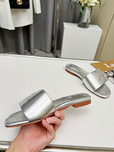 

2023revival flat mules slipper woman slides sandals designer shoes black blue waterfront white print letter leather womens flip flops slide